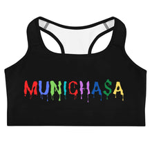 Load image into Gallery viewer, Sports bra black w/colors