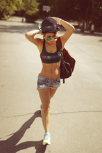 Load image into Gallery viewer, Sports bra black w/colors
