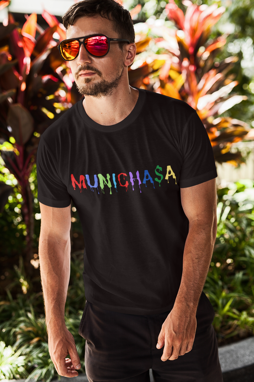 Black Short-Sleeve Unisex T-Shirt w/colors